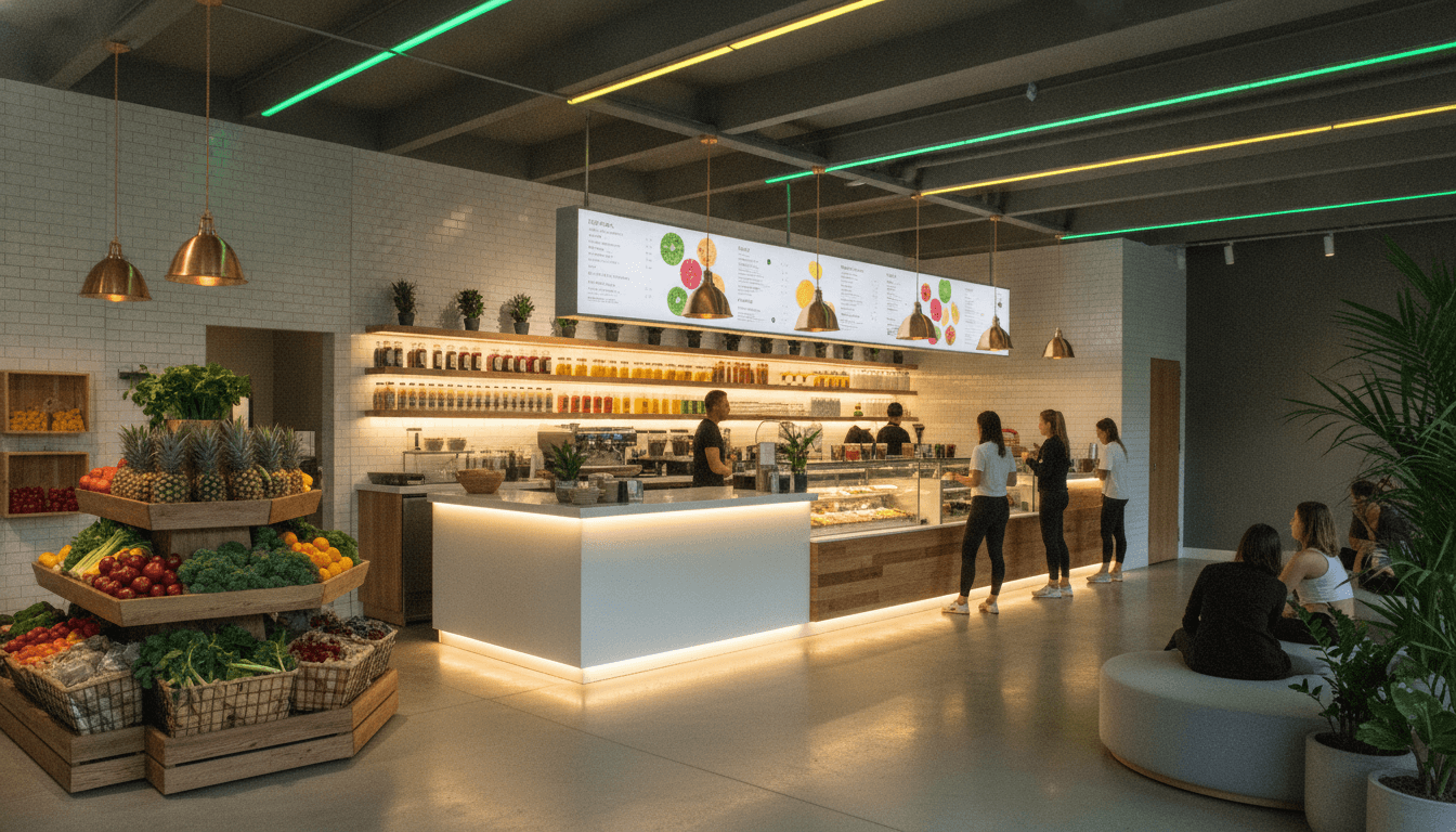Inside the Kinetic Juice Co. bar in Venice